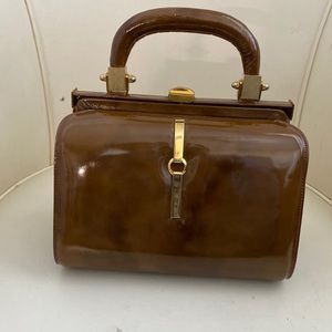 Sack’s Fifth Avenue. 1950’s Carmel Color -Patent Leather handbag